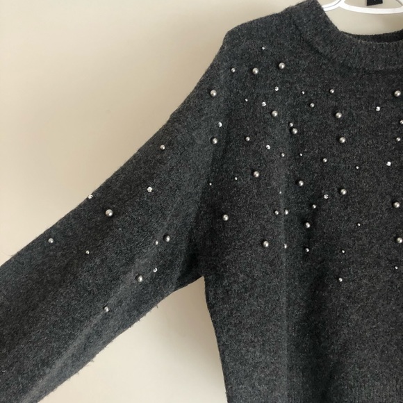 H&M | Grey Embellished Knit Sweater - Picture 6 of 7